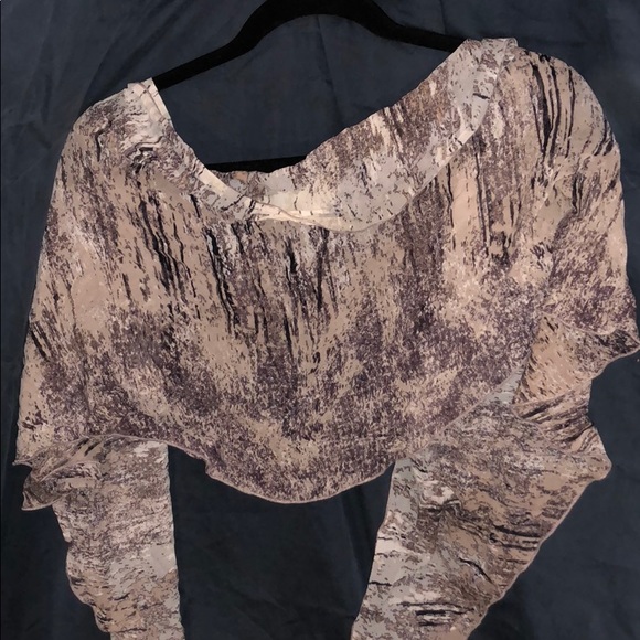 BCBGMAXAZRIA Purple Print Silk Scarf/ Wrap - Picture 4 of 6